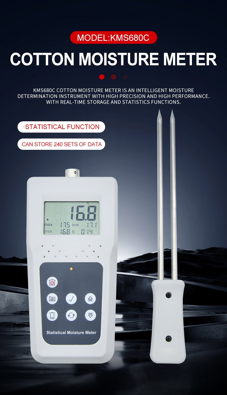 Cotton & Textile Moisture Meter with Memory – KMS680C Cotton & Textile Moisture Meter with Memory – KMS680C – detailed specification image