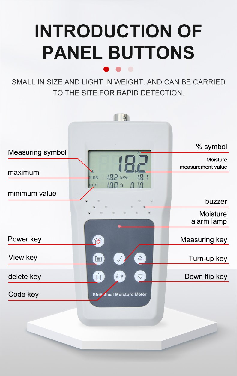 Cotton & Textile Moisture Meter with Memory – KMS680C Cotton & Textile Moisture Meter with Memory – KMS680C – detailed specification image