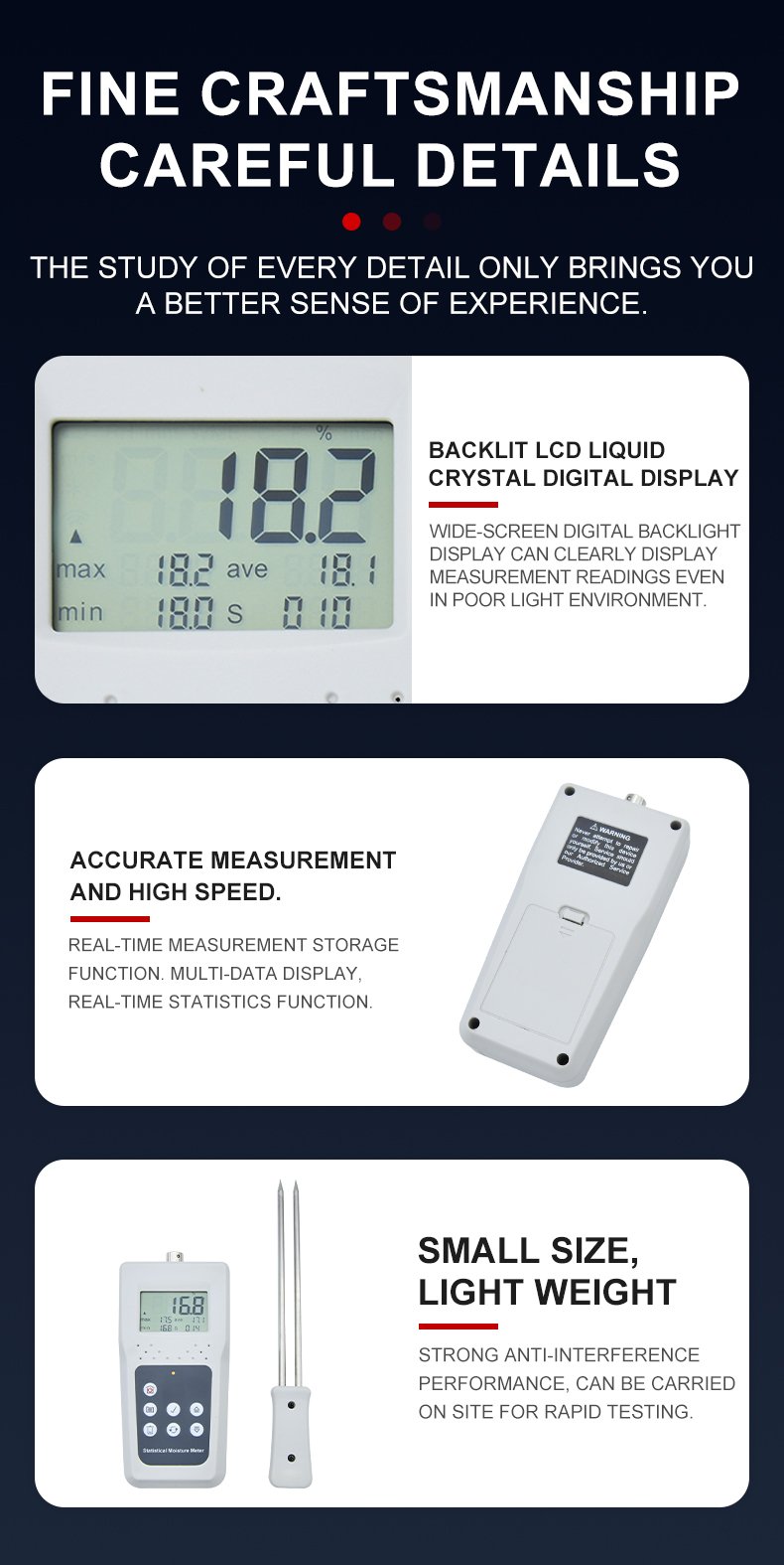 Cotton & Textile Moisture Meter with Memory – KMS680C Cotton & Textile Moisture Meter with Memory – KMS680C – detailed specification image