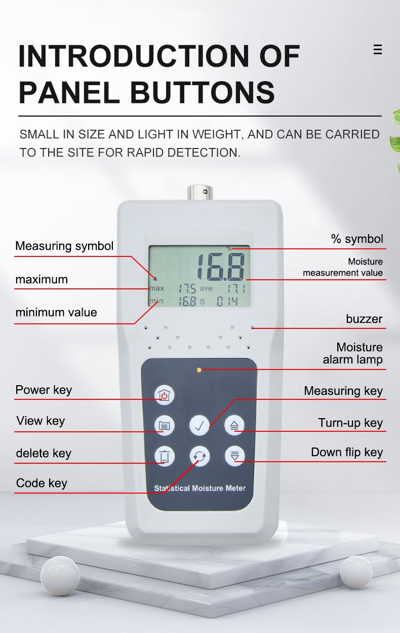 Grain Moisture Meter with Memory Storage – KMS680G – detailed specification image