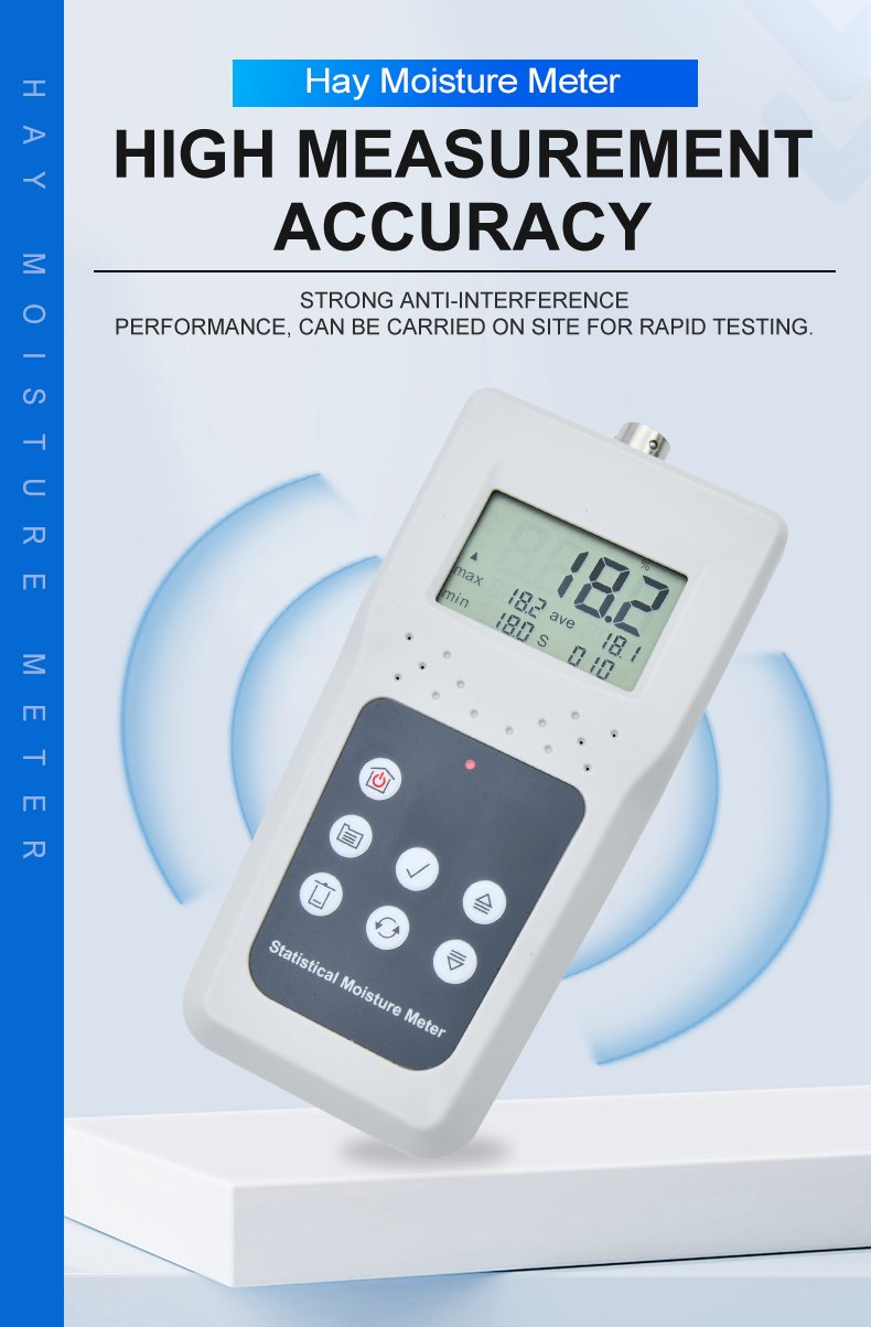 Hay & Straw Bale Moisture Meter with Memory, Deep Probe – KMS680H-D – detailed specification image