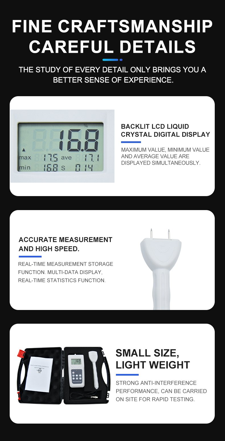 Paper Moisture Meter with Memory – KMS680P – detailed specification image