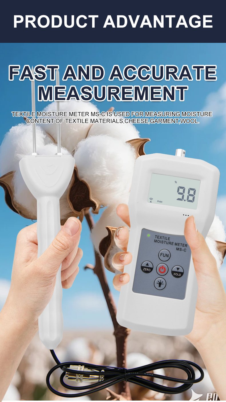 Textile Moisture Meter for Garment & Wool – MS-C Textile Moisture Meter for Garment & Wool – MS-C – detailed specification image