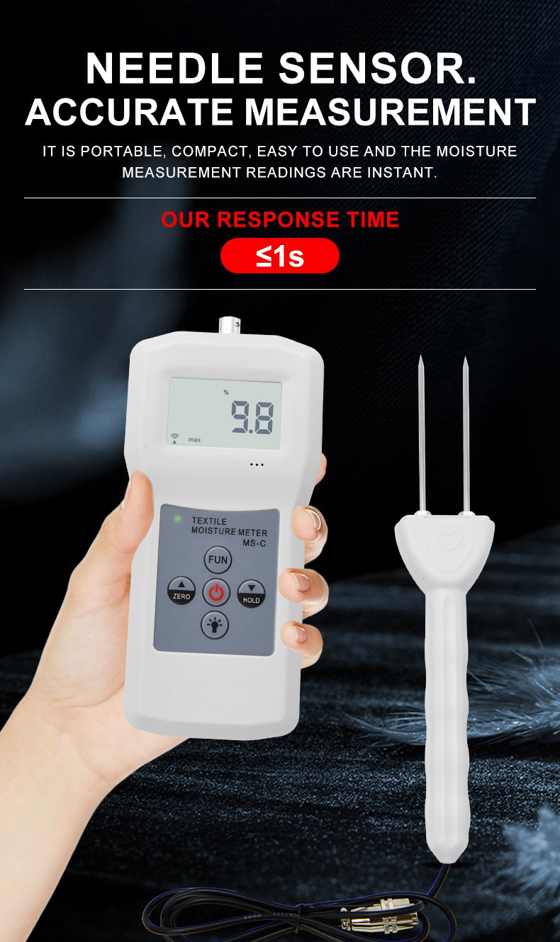 Textile Moisture Meter for Garment & Wool – MS-C Textile Moisture Meter for Garment & Wool – MS-C – detailed specification image