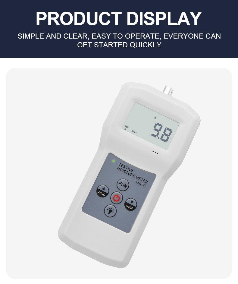 Textile Moisture Meter for Garment & Wool – MS-C Textile Moisture Meter for Garment & Wool – MS-C – detailed specification image
