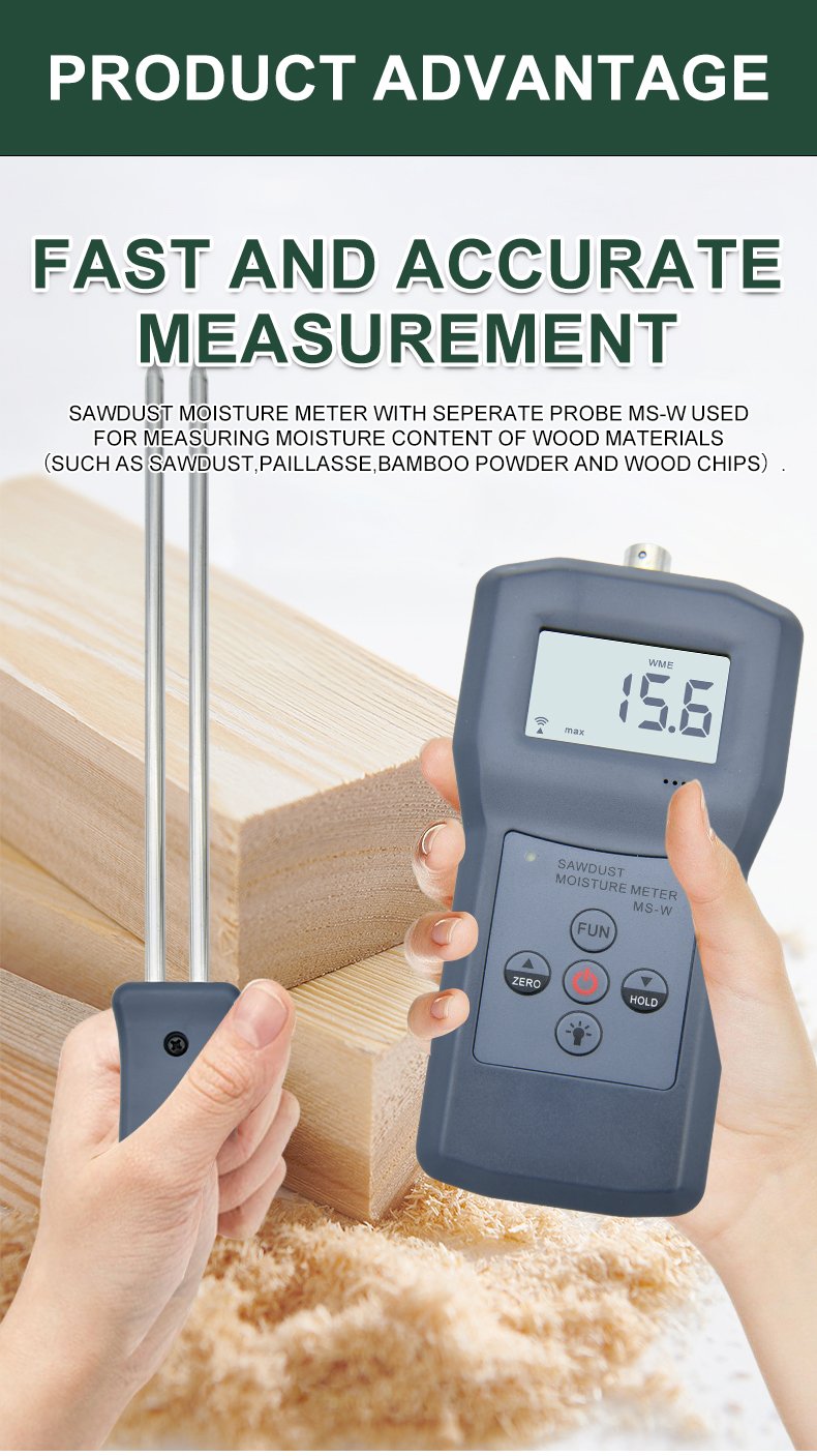 Sawdust & Wood Moisture Meter, Separate Probe – MS-W – detailed specification image