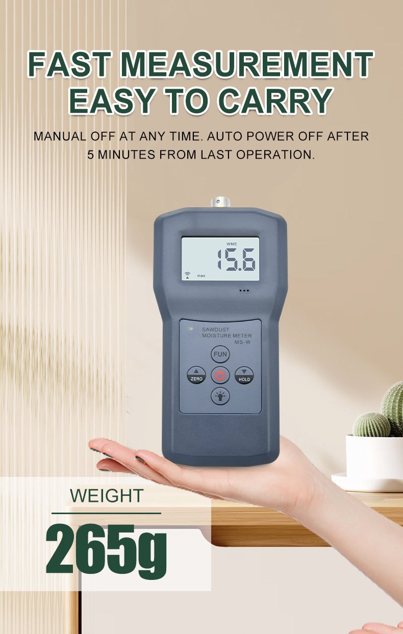 Sawdust & Wood Moisture Meter, Separate Probe – MS-W – detailed specification image