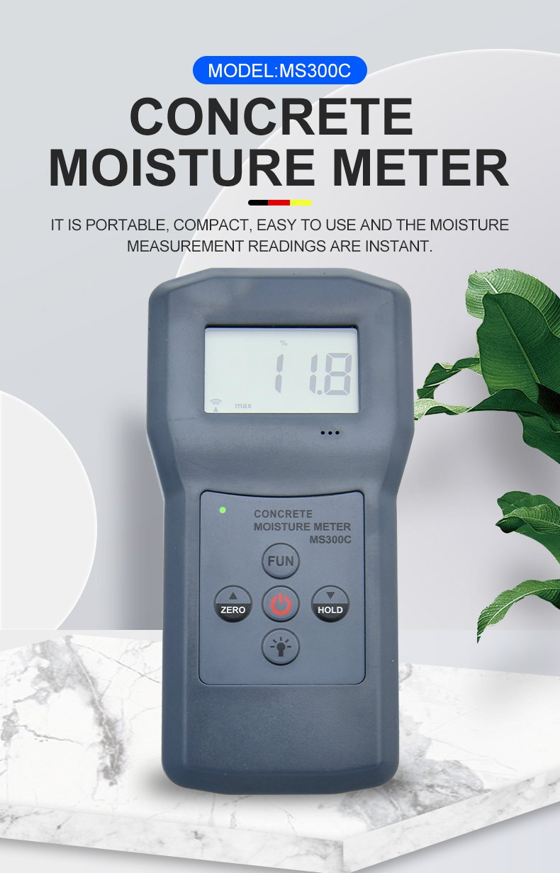 Concrete Moisture Meter, Non-Invasive – MS300C – detailed specification image