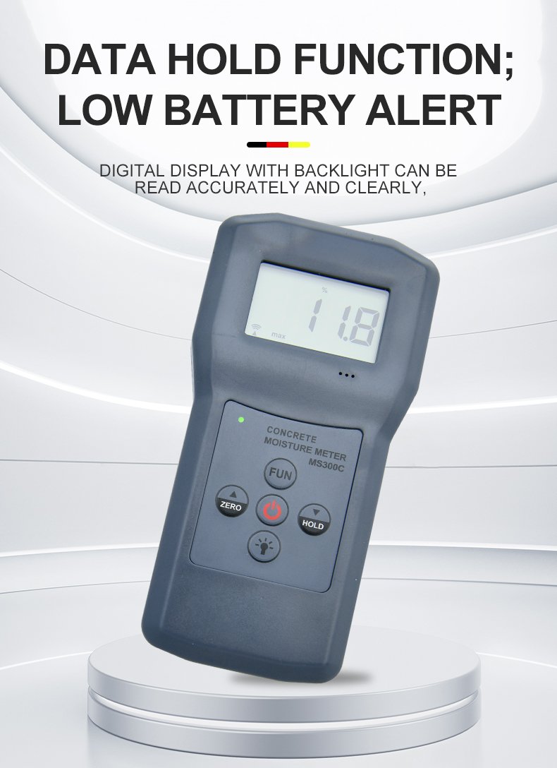 Concrete Moisture Meter, Non-Invasive – MS300C – detailed specification image