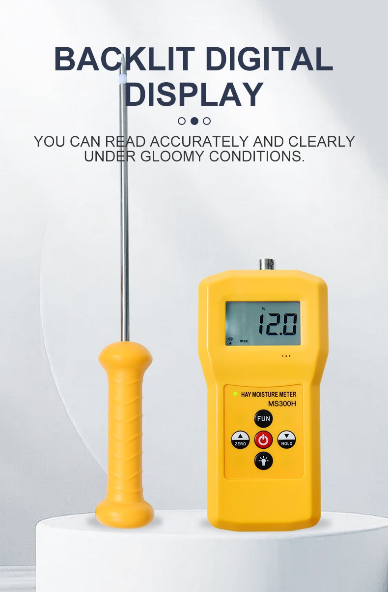 Hay Moisture Meter, Long Probe – MS300H – detailed specification image