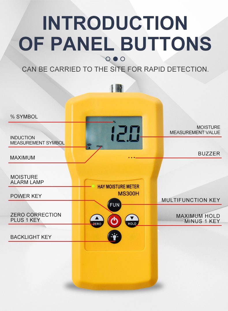 Hay Moisture Meter, Long Probe – MS300H – detailed specification image