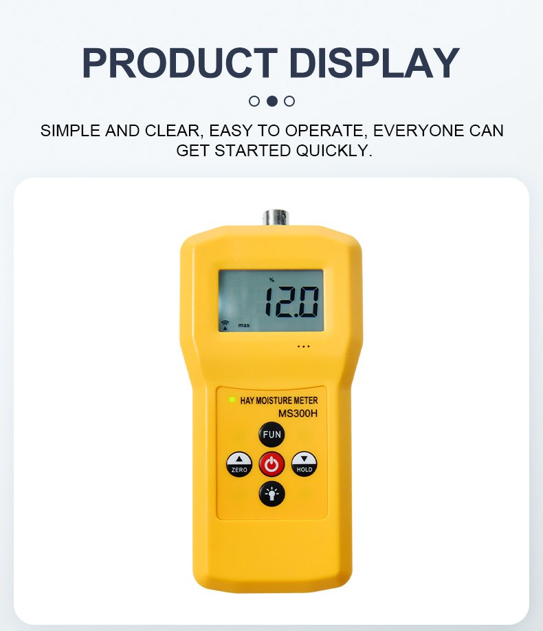 Hay Moisture Meter, Long Probe – MS300H – detailed specification image