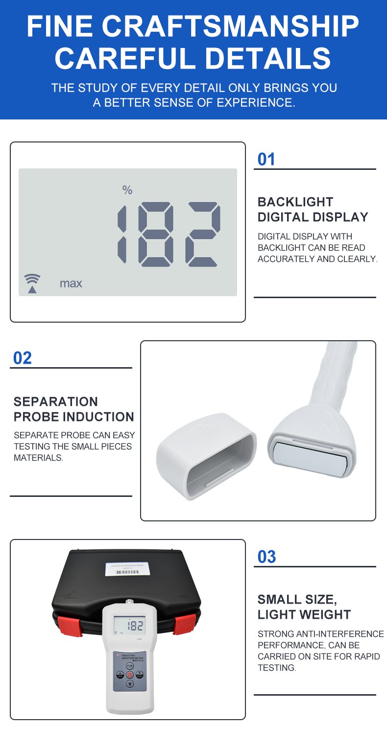 Inductive Moisture Meter with Split Probe – MS310-S – detailed specification image