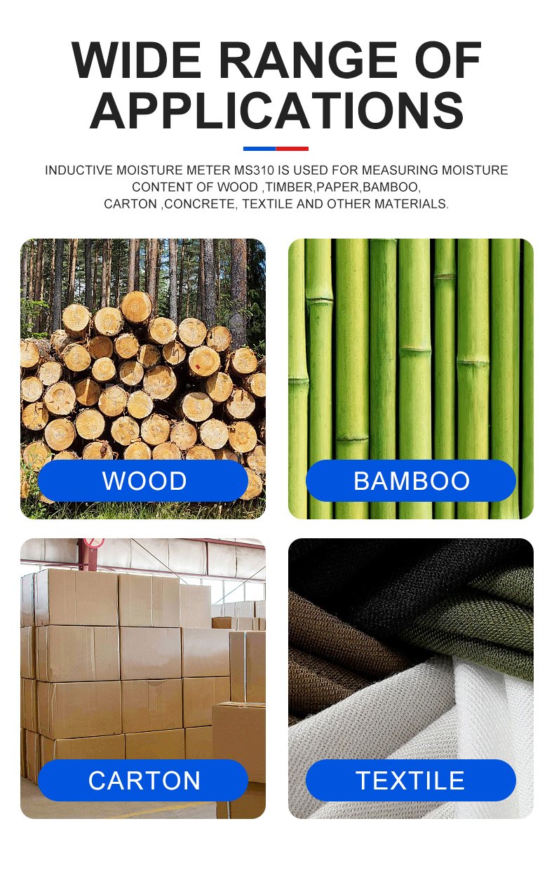 Inductive Moisture Meter, 20 Material Codes – MS310 – detailed specification image