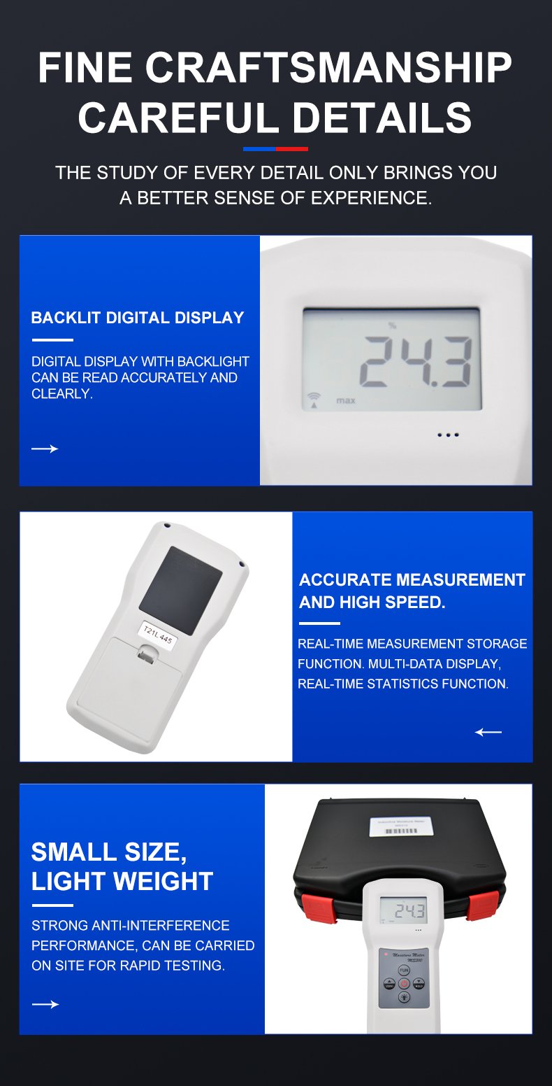 Inductive Moisture Meter, 20 Material Codes – MS310 – detailed specification image