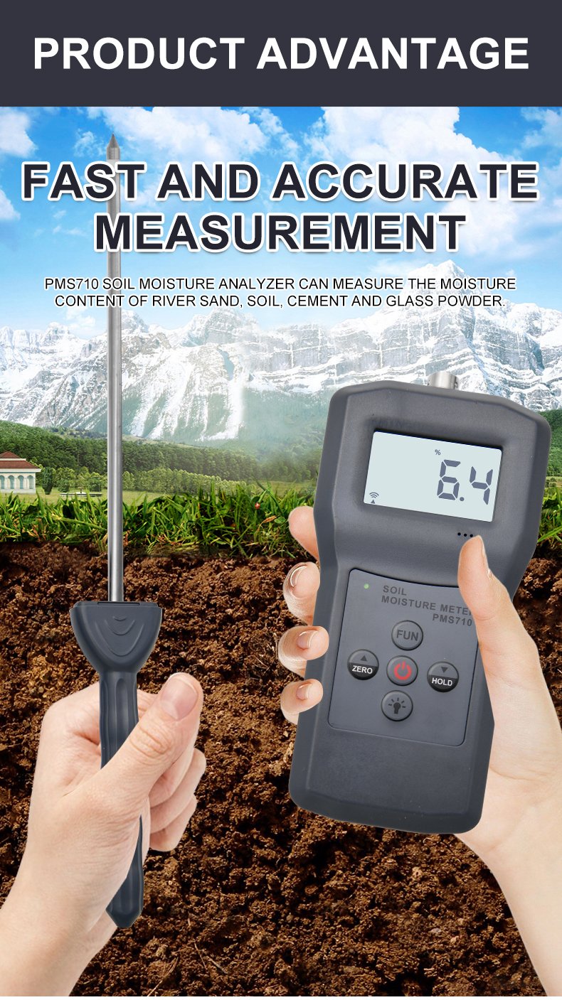 Soil Moisture Meter for Agriculture & Construction – PMS710 – detailed specification image