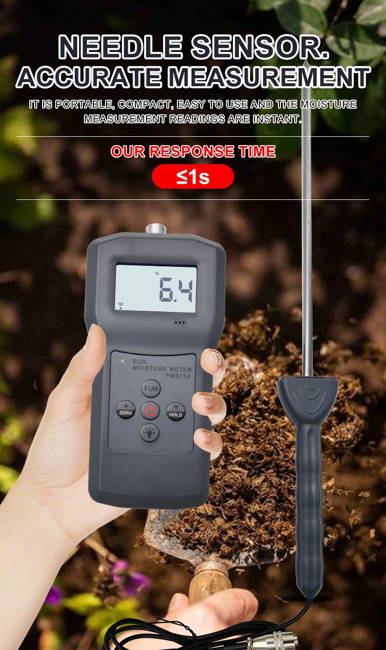 Soil Moisture Meter for Agriculture & Construction – PMS710 – detailed specification image