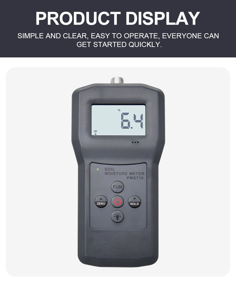 Soil Moisture Meter for Agriculture & Construction – PMS710 – detailed specification image