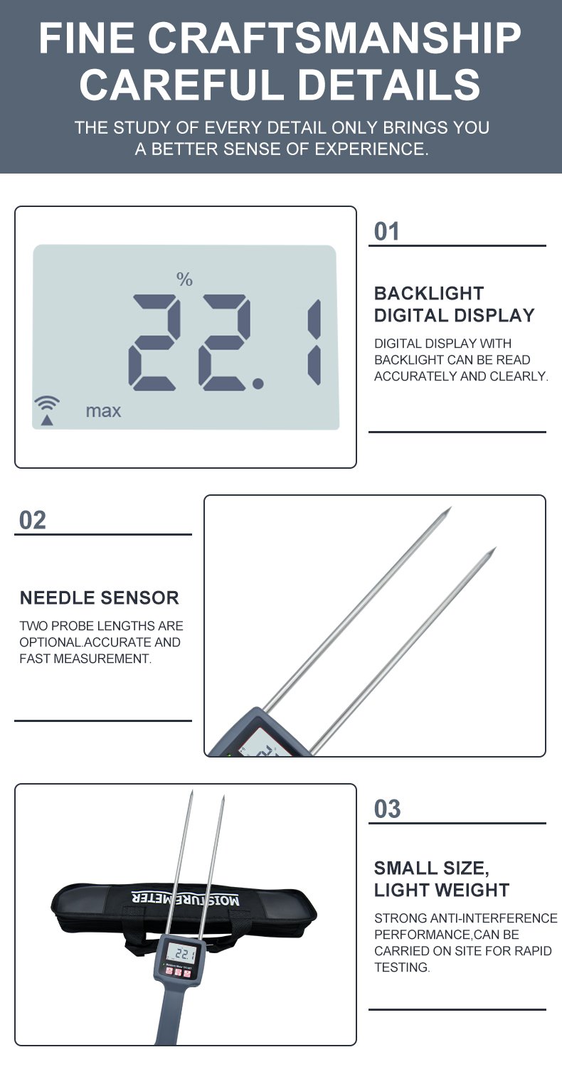 Tobacco Moisture Meter, Resistance Type – TK100T – detailed specification image