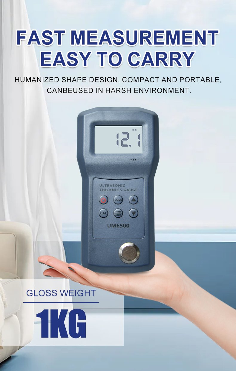 Ultrasonic Thickness Gauge, 1–200mm Range – UM6500 – detailed specification image