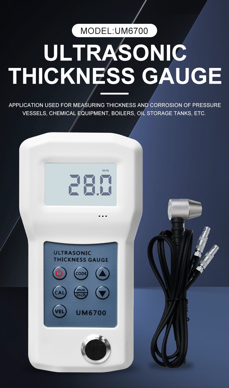 Ultrasonic Thickness Gauge, 1–280mm Range – UM6700 – detailed specification image