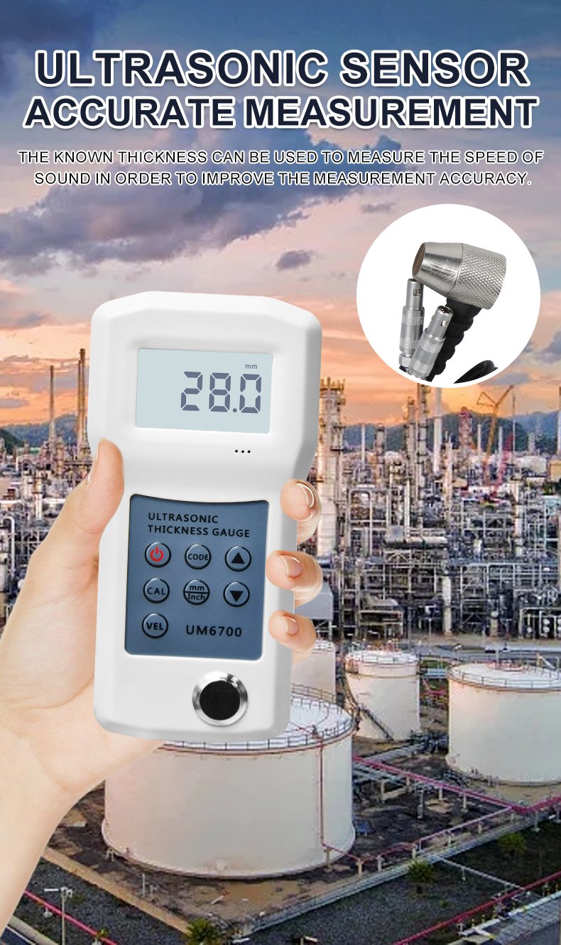 Ultrasonic Thickness Gauge, 1–280mm Range – UM6700 – detailed specification image