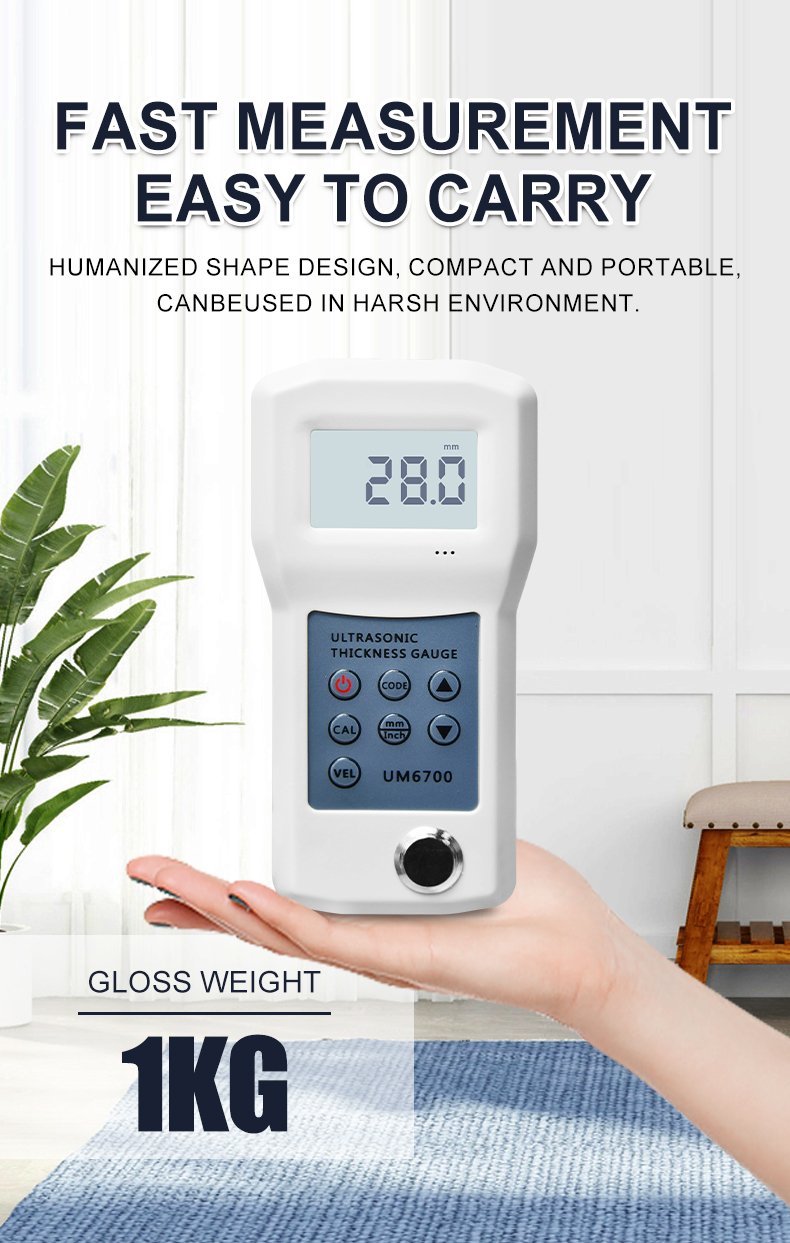 Ultrasonic Thickness Gauge, 1–280mm Range – UM6700 – detailed specification image