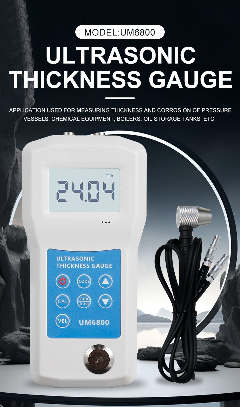 Ultrasonic Thickness Gauge, 0.01mm Precision – UM6800 – detailed specification image