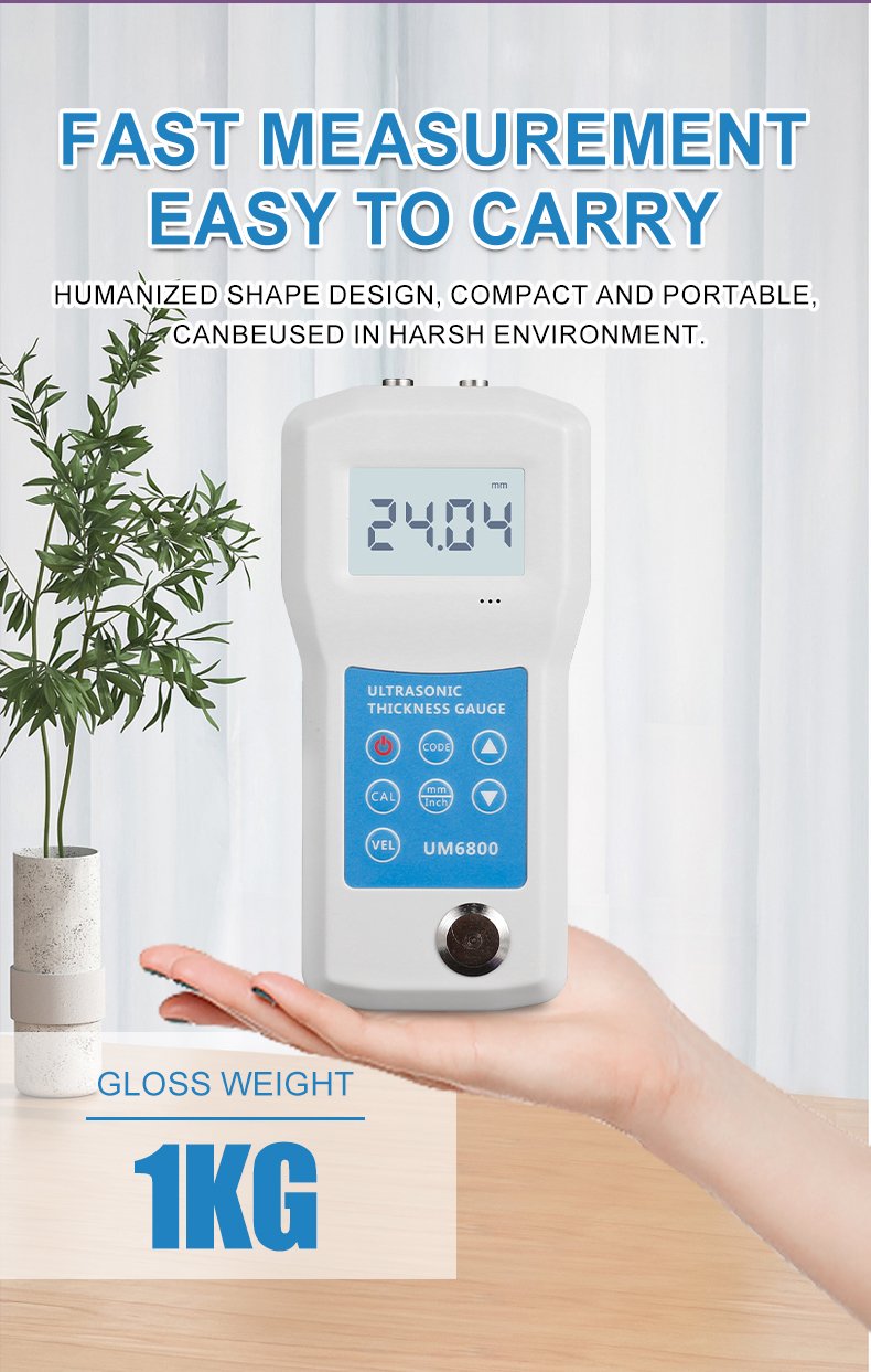 Ultrasonic Thickness Gauge, 0.01mm Precision – UM6800 – detailed specification image