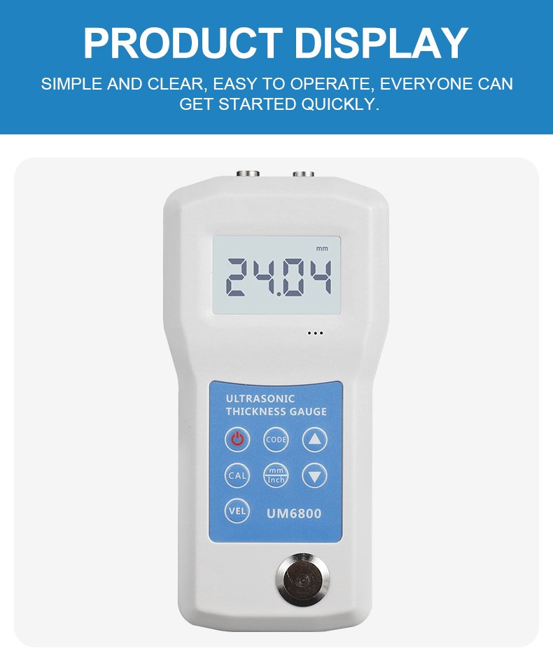 Ultrasonic Thickness Gauge, 0.01mm Precision – UM6800 – detailed specification image